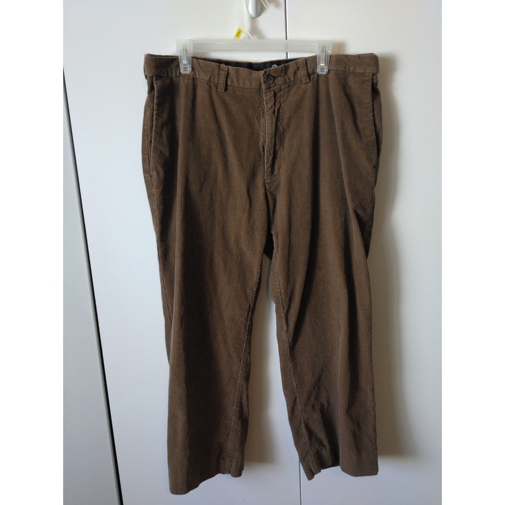 Men's Corduroy Pants Size 38 24 Brown Relaxed Fit Straight Leg Preppy Academia